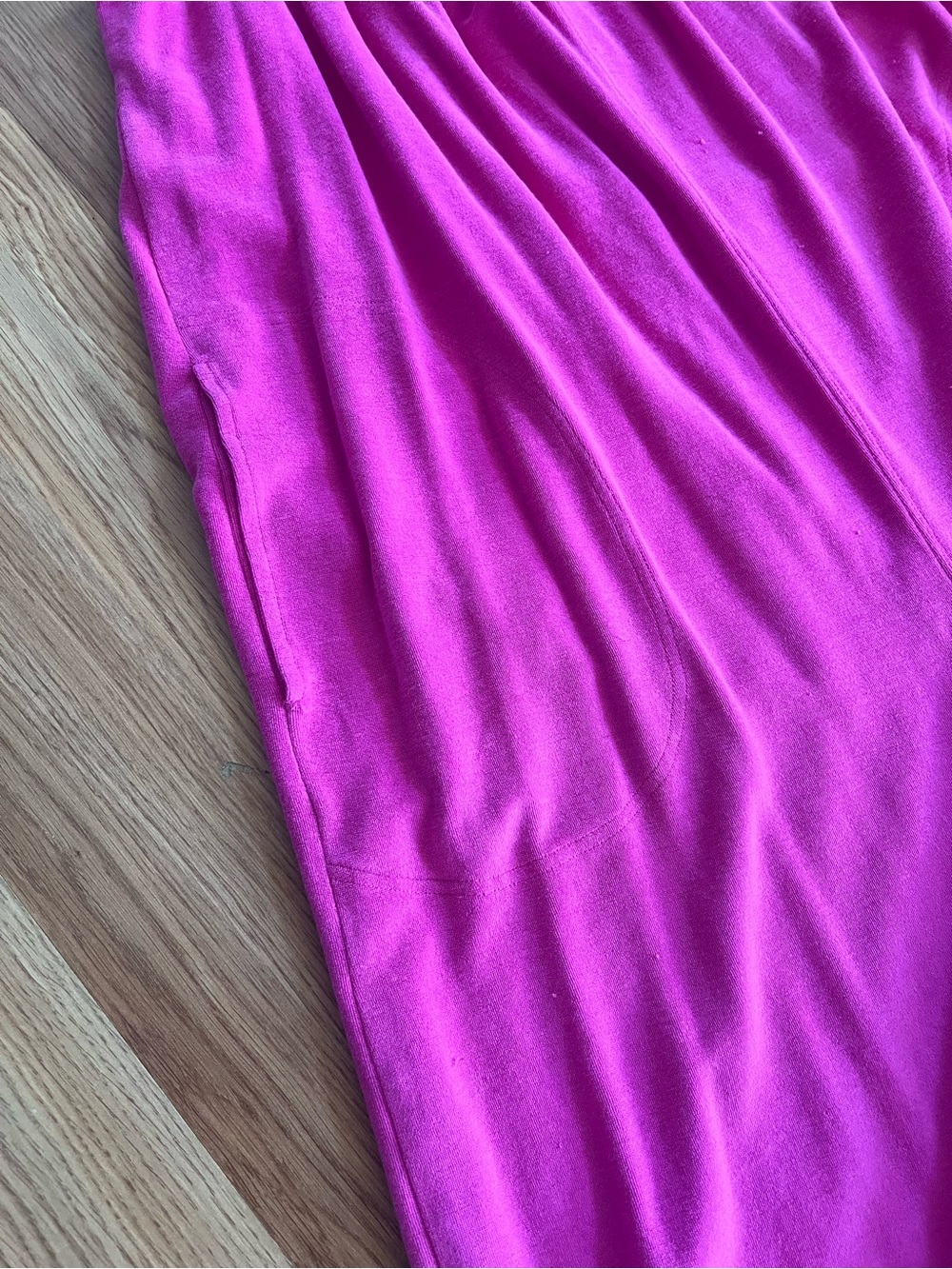 Anthropologie Hot Pink Tie-Shoulder Terry Cloth Cropped Asymmetrical Jumpsuit - Picture 7 of 14